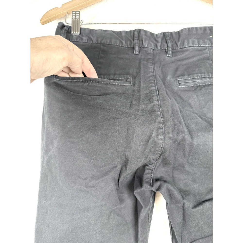 H&M L.O.G.G. Chino Pants Mens 30 Navy Blue Skinny Fit Stretch‎ Cotton Trousers - Picture 3 of 9